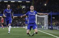 Britain Football Soccer - Chelsea v Southampton - Premier League - Stamford Bridge - 25/4/17 Chelsea's Gary Cahill celebrates scoring their second goal Reuters / Stefan Wermuth Livepic