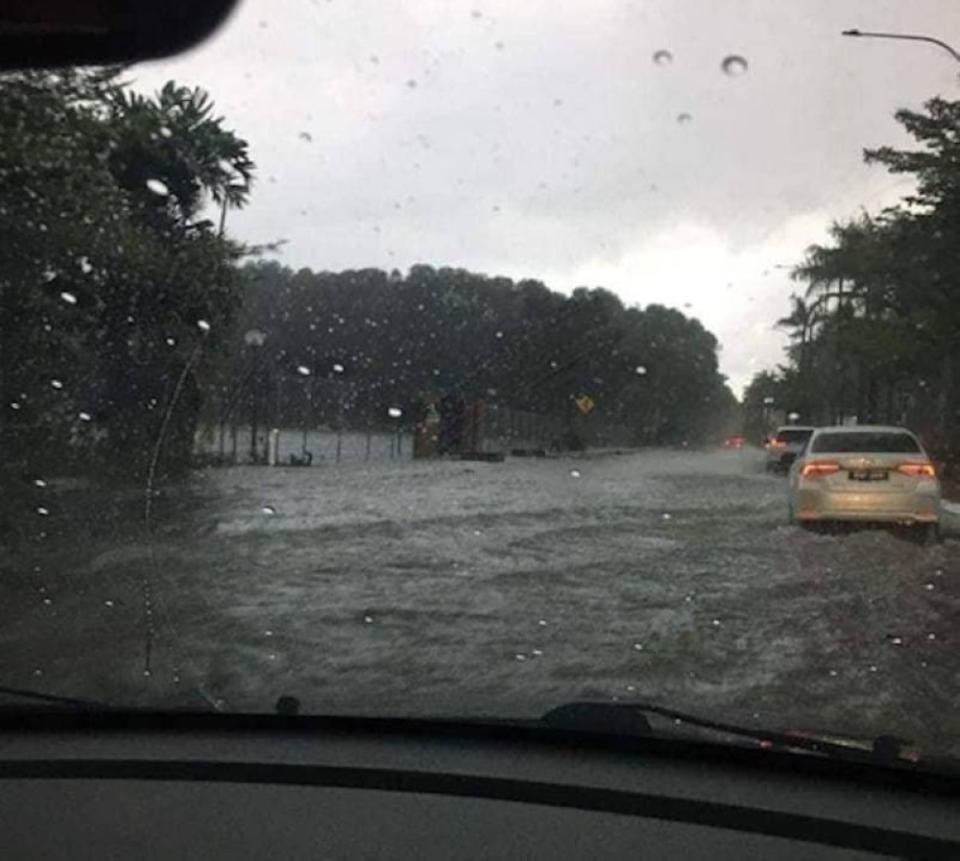 Shah Alam is experiencing floods October 8, 2022. — Social media pic