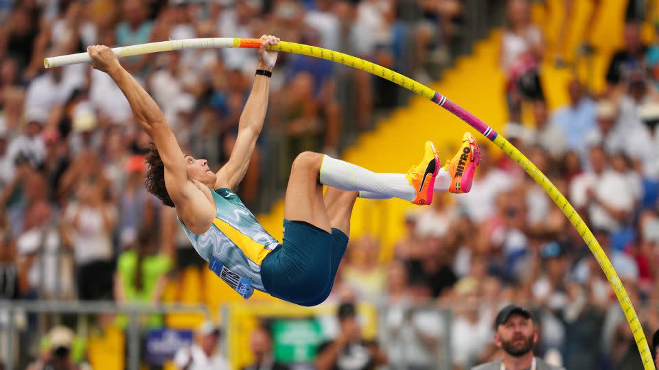 Duplantis competes in the pole vault event at the Silesia Dimond League. - Aleksandra Szmigiel/Reuters