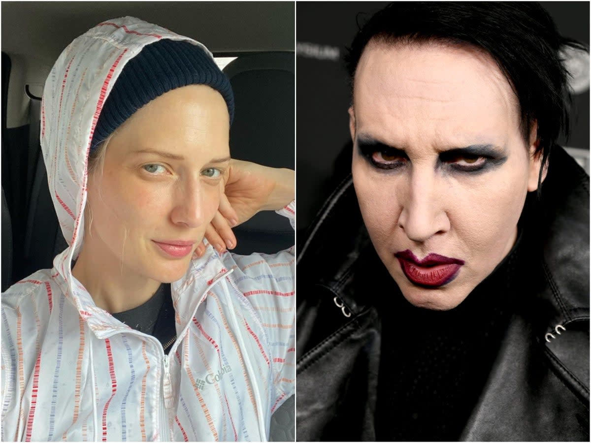 Model Sarah McNeilly alleges ‘absolutely terrifying’ abuse by Marilyn Manson (Sarah McNeilly/Instagram, Getty)