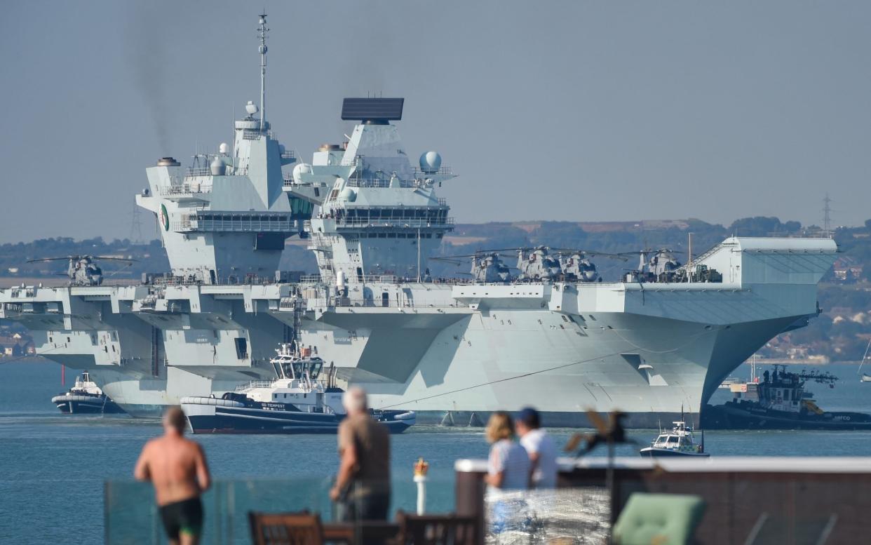 HMS Queen Elizabeth Departs From Portsmouth Navy Base