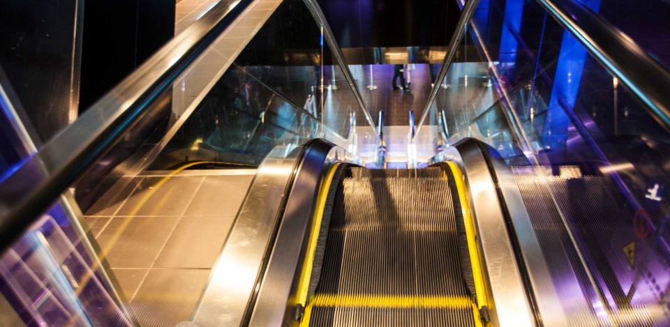 An Otis escalator.