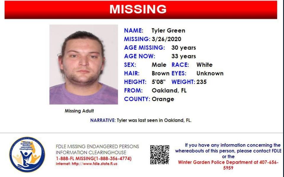 Tyler Green was last seen in Oakland on March 26, 2020.