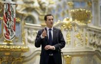 Britain's Chancellor of the Exchequer George Osborne gives a speech during a reception event of the G7 finance ministers and central bankers meeting at the Frauenkirche cathedral in Dresden, Germany, May 27, 2015. REUTERS/Thomas Koehler/Bundesministerium der Finanzen/Pool