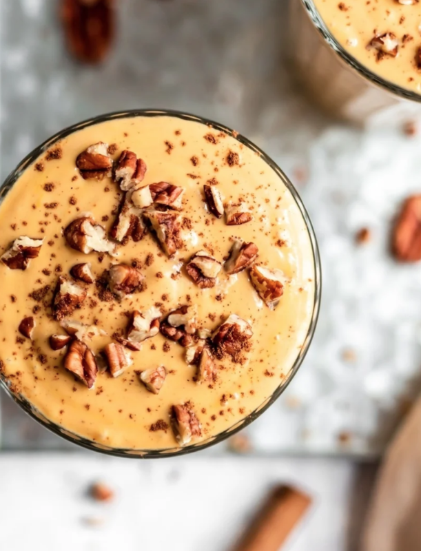 <p>Ambitious Kitchen</p><p>Creamy, protein-packed pumpkin pie smoothie blended with pumpkin puree, banana, yogurt, nut butter and cozy spices for a delicious breakfast or snack! </p><p><strong>Get the recipe: <em><a href="https://www.ambitiouskitchen.com/pumpkin-pie-smoothie/" rel="nofollow noopener" target="_blank" data-ylk="slk:Pumpkin Pie Smoothie;elm:context_link;itc:0;sec:content-canvas" class="link ">Pumpkin Pie Smoothie</a></em></strong></p>