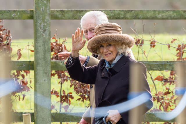 <p>Geoff Robinson/SplashNews</p> King Charles and Queen Camilla at Sunday morning church services at Sandringham, U.K. on Feb. 4, 2024