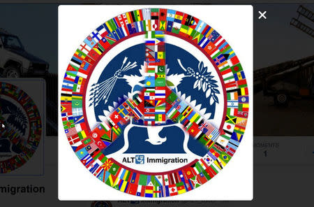 The logo for the parody immigration Twitter account @alt_uscis, the subject of administrative summons from the U.S. government to social media company Twitter, is seen in a screenshot taken April 6, 2017. @alt_uscis/Handout via Reuters