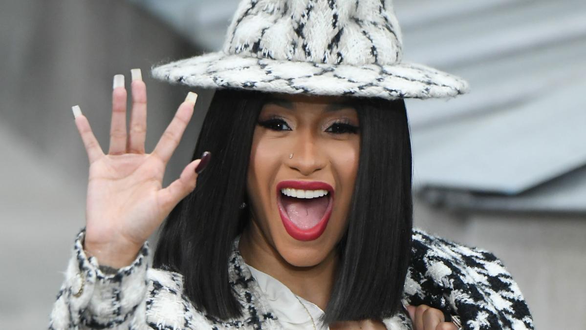 Cardi B in Head-to-Toe Tweed at Chanel Spring 2020 Show