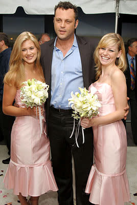 Vince Vaughn and bridesmaids at the New York premiere of New Line Cinema's Wedding Crashers