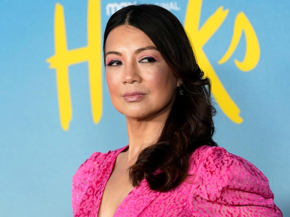 Ming-Na Wen, a cast member in "Hacks," poses at the Season 2 premiere of the HBO Max streaming series, Monday, May 9, 2022, at the Directors Guild of America in Los Angeles.