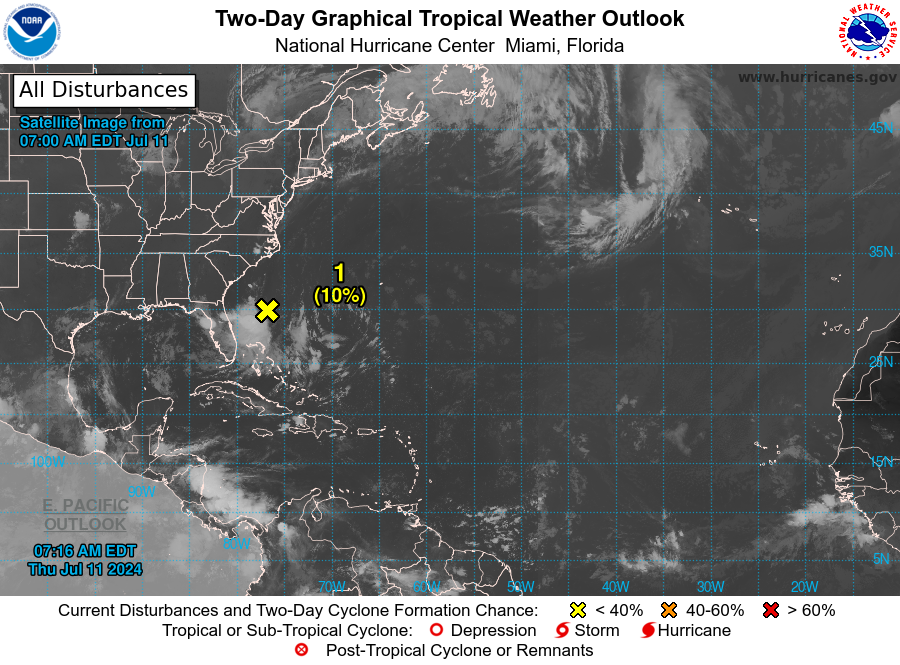 Tropical conditions 8 a.m. July 11, 2024.