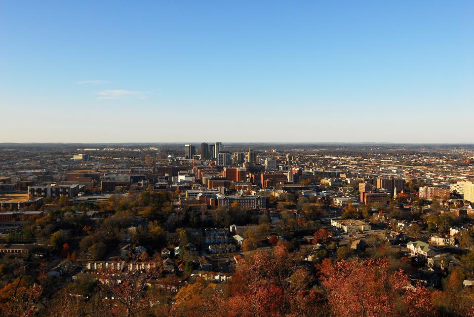 Aerial view of Birmingham, Alabama.