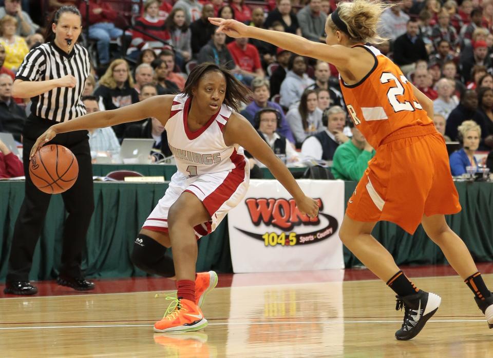 Kelsey Mitchell was named Ms. Ohio Basketball in 2014 and helped lead Princeton to a Division I state championship. She went on to play at Ohio State before being taken with the No. 2 overall pick in the 2018 WNBA Draft by the Indiana Fever. Mitchell scored 30 points in Princeton's 61-55 win over North Canton Hoover in the Division I state championship game on March 15, 2014.