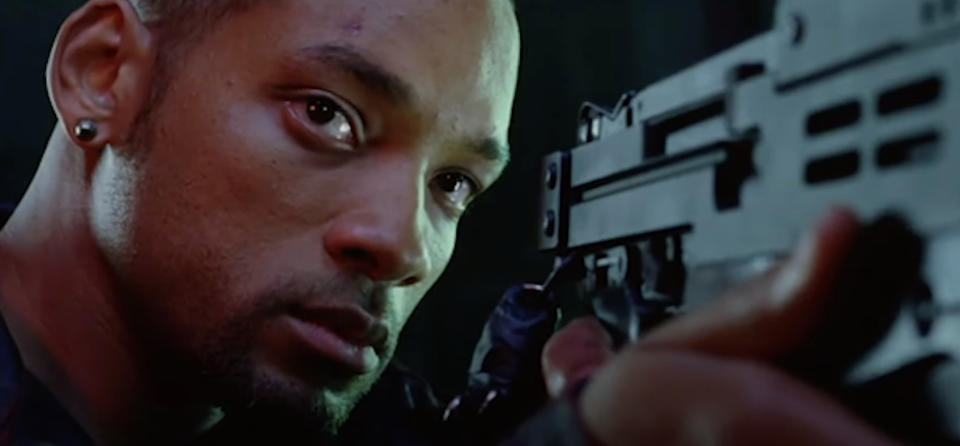 Will Smith holding a gun