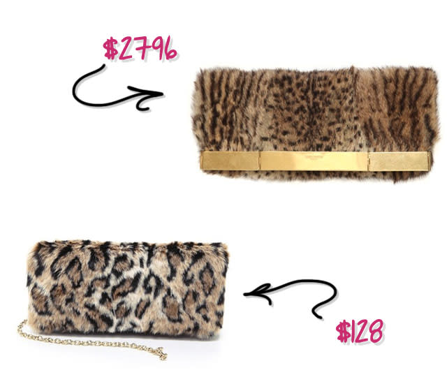 Furry Leopard Clutches