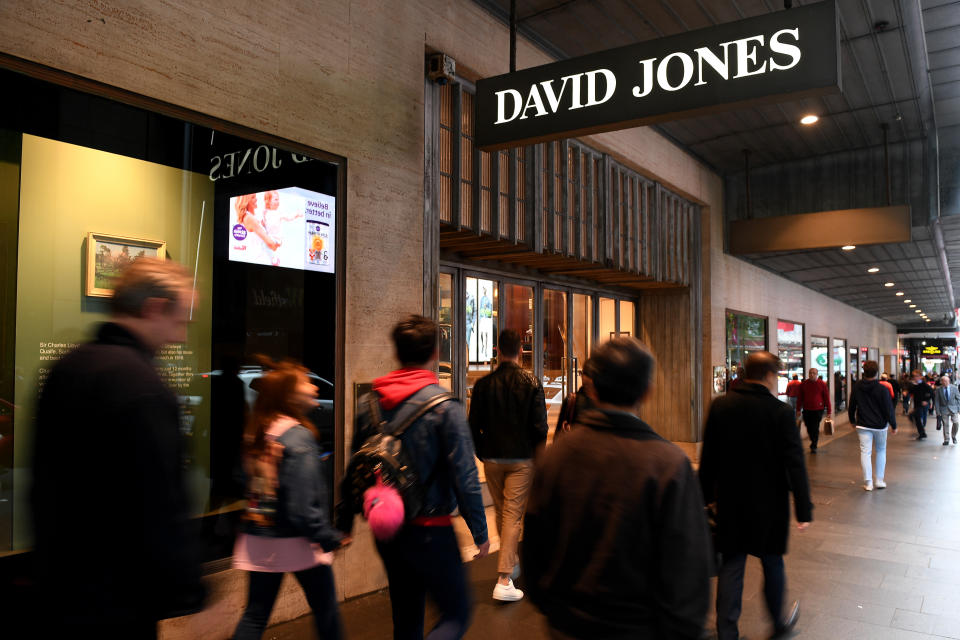 Pictured: David Jones store. Image: AAP