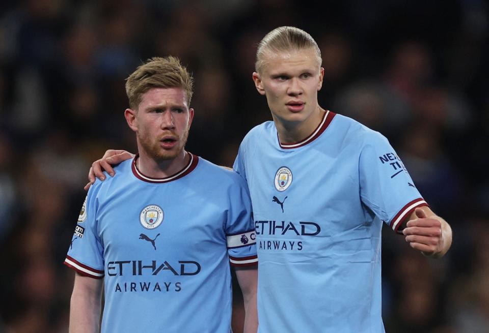 De Bruyne and Haaland tore Arsenal apart in City’s 4-1 win (Action Images via Reuters)