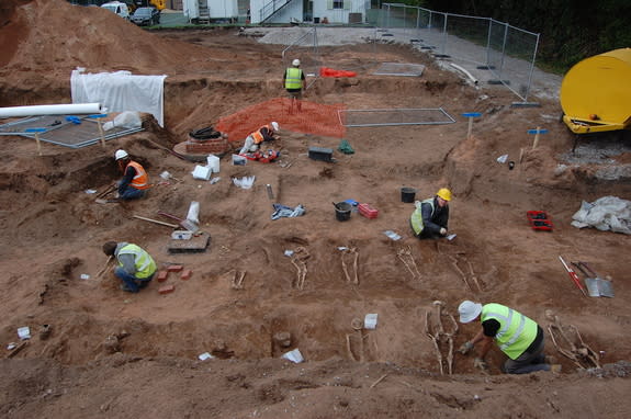 Archaeologists found the shallow graves during a construction project in August. The graves are relatively shallow — just about 1.6 feet (0.5 meters) below ground.