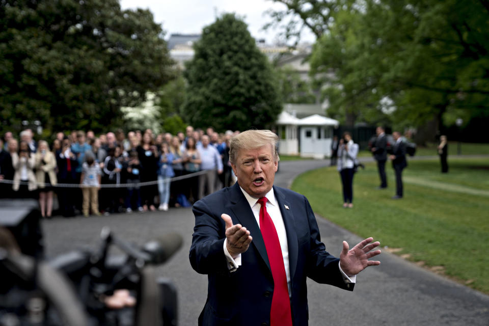 President Donald Trump threatened to fight "all the subpoenas" from Congress because "the Democrats are trying to win 2020." (Bloomberg via Getty Images)