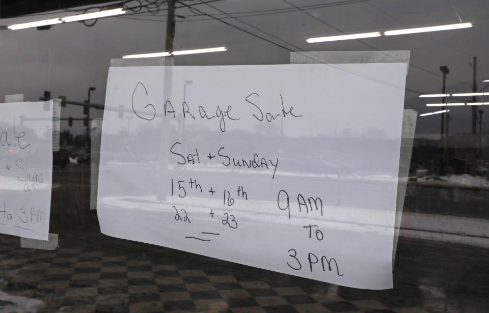 Casa Saratoga, at 2280 Lyell Avenue in Rochester, has closed, and the Martusciello family is remodeling the building. Garage sale signs were posted on the windows for an upcoming sale, seen Wednesday, Jan. 12, 2022.