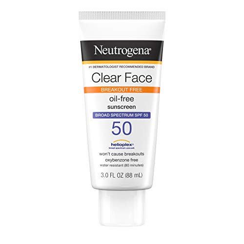 20) Clear Face Oil-Free Sunscreen Broad Spectrum SPF 50