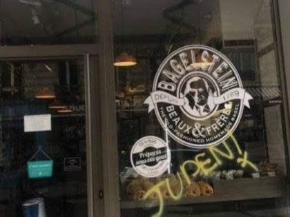 Antisemitic graffiti found on bagel shop in Paris
