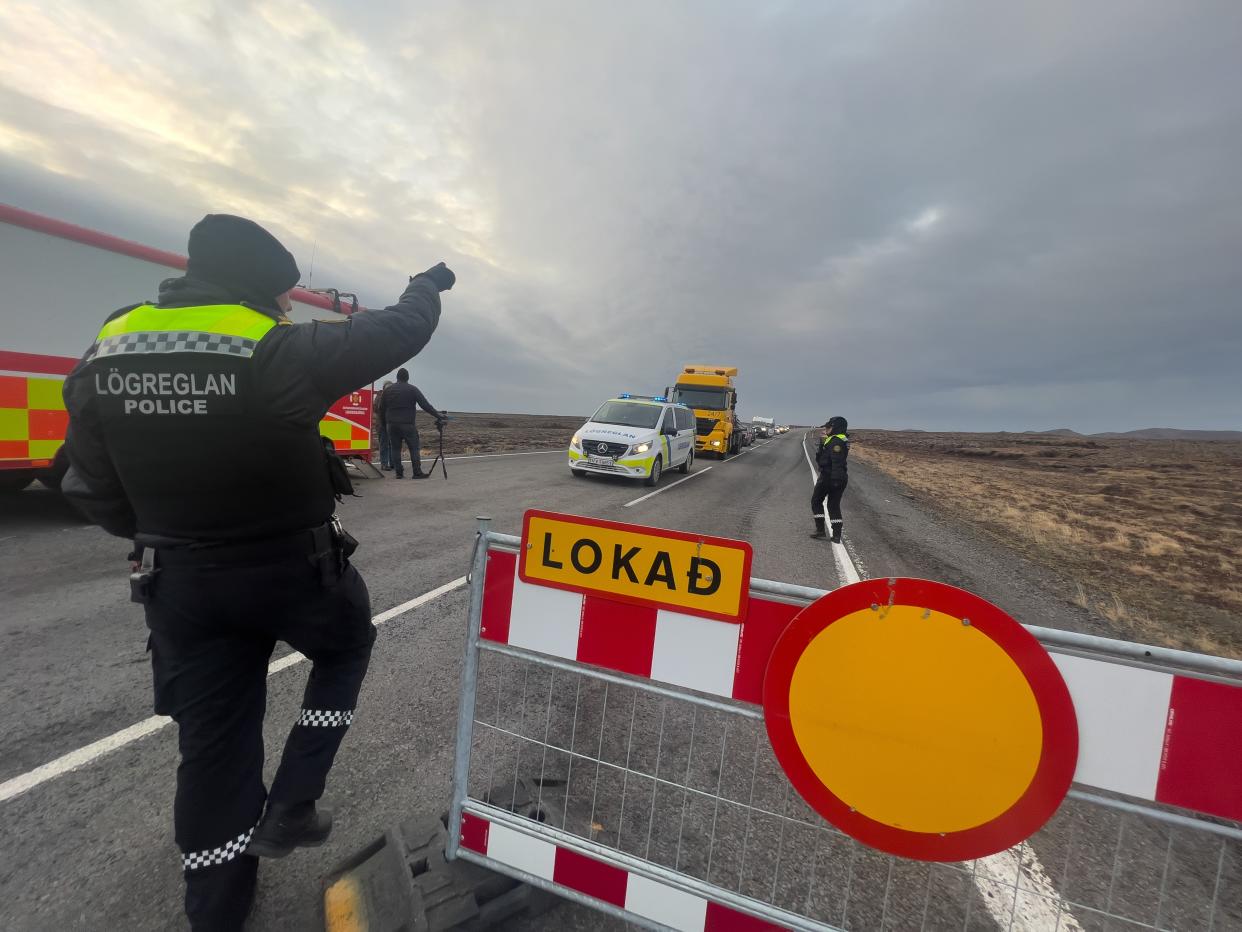 Police directed citizens back into and out of the town for the second day (Getty Images)