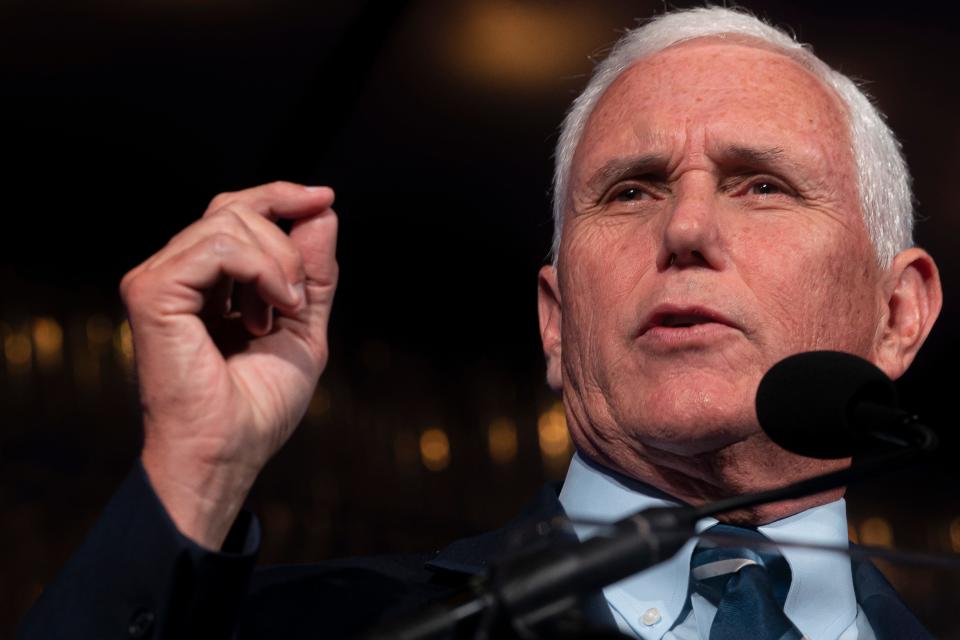 WASHINGTON, DC - Former vice president Mike Pence speaks during the Young America's Foundation Student Conference on July 26, 2022. Pence outlined a conservative agenda and took questions about Taiwan and his relationship with former president Donald Trump. (Photo by Nathan Howard/Getty Images) ORG XMIT: 775846620 ORIG FILE ID: 1242121898