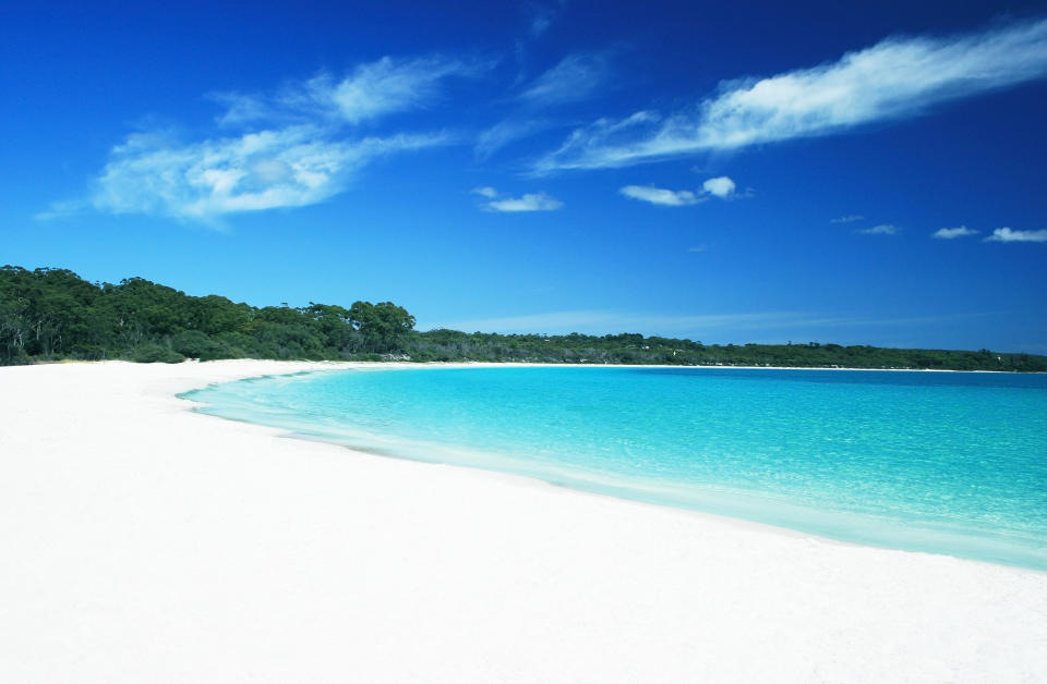 The beach at Jervis Bay, Australia with the whitest sand in the country