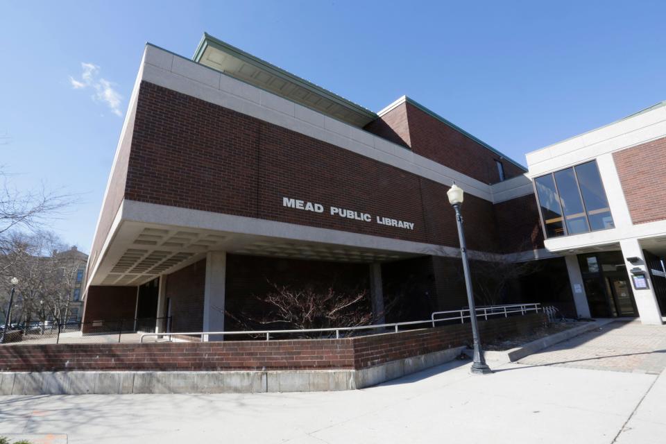 A view of the north side of Mead Public Library, Tuesday, April 9, 2019, in Sheboygan, Wis.