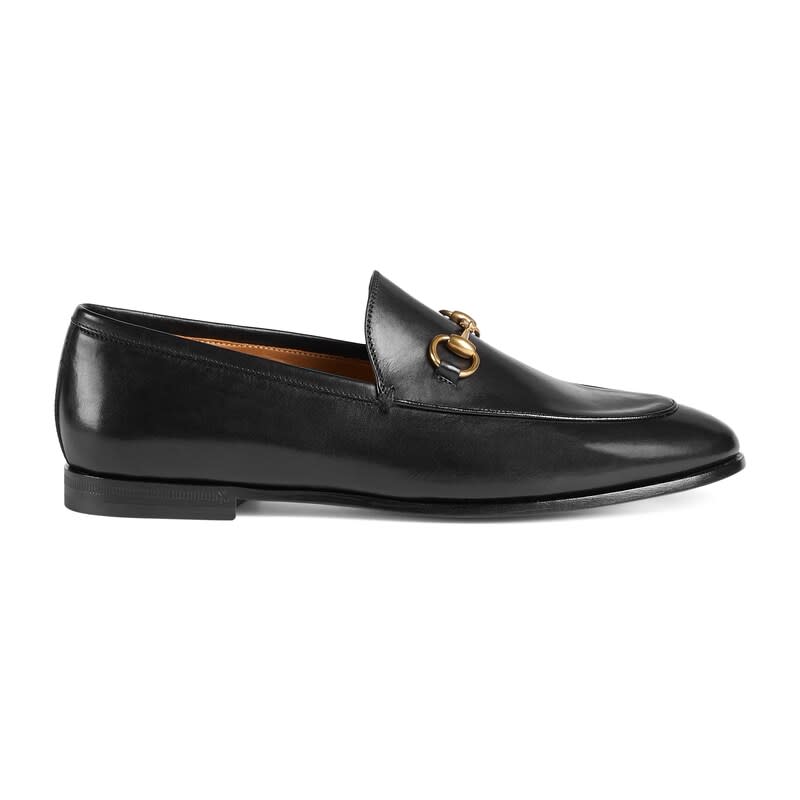 The black iteration of the Gucci Jordaan Loafer