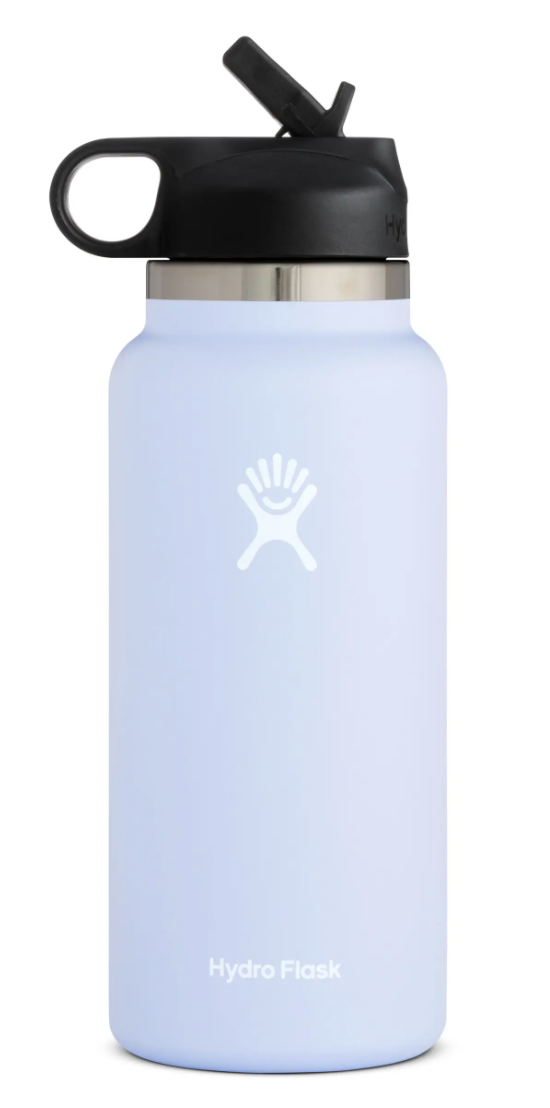 Hydro Flask 32-Ounce Wide Mouth Bottle with Straw Lid in Fog