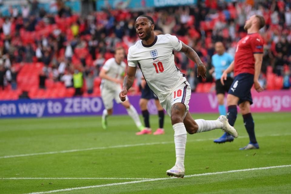 Sterling has been England’s biggest goal threat, mitigating Kane’s loss of form (POOL/AFP via Getty Images)