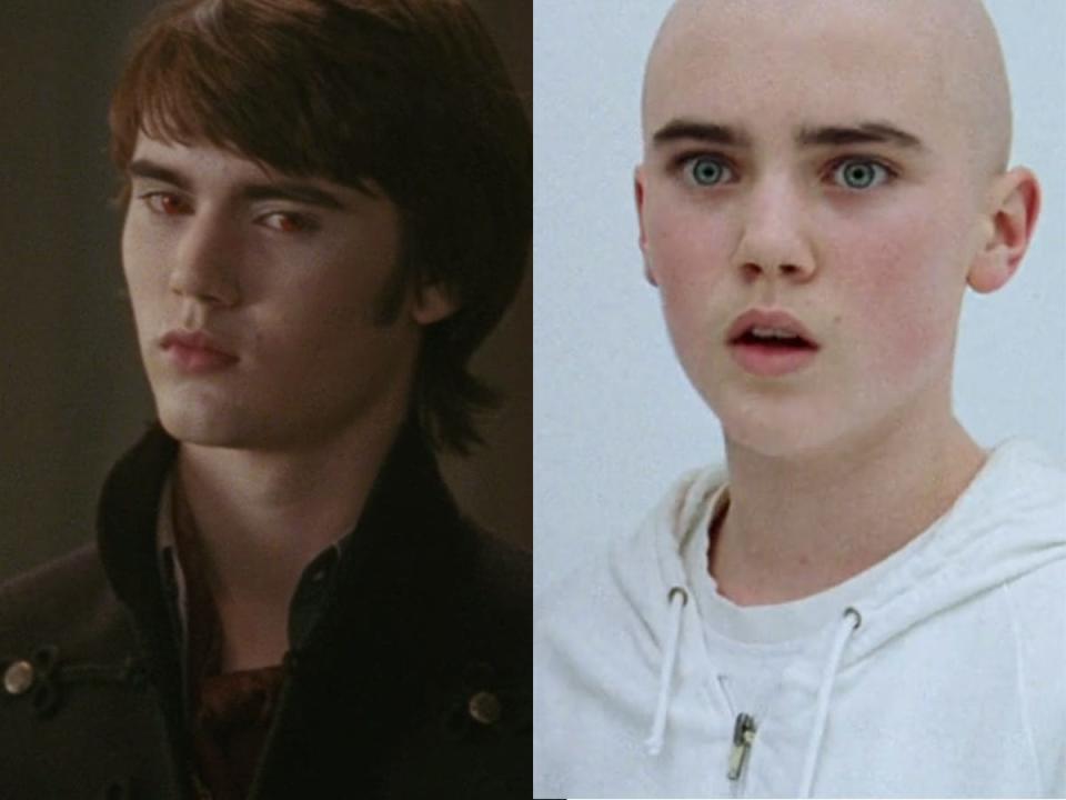 On the left: Cameron Bright as Alec in "New Moon." On the right: Bright as Jimmy/Leech in "X-Men: The Last Stand."