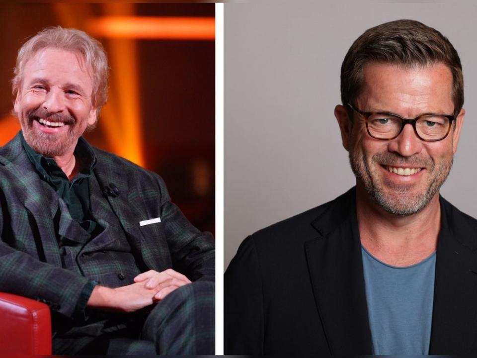 Thomas Gottschalk (l.) und Karl-Theodor zu Guttenberg moderieren "Menschen, Bilder, Emotionen". (Bild: RTL / Stefan Gregorowius / privat)