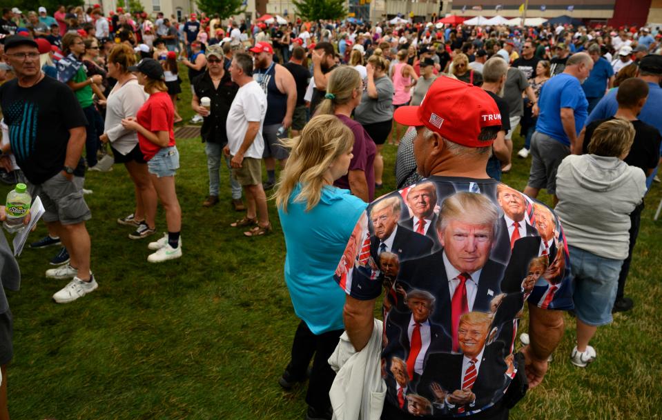 A political rally for former President Donald Trump on July 29, 2023, in Erie, Pa.