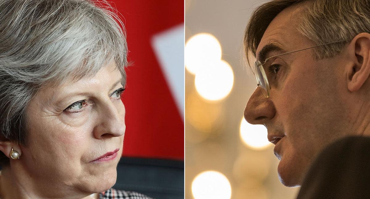 <em>Influential Tory Jacob Rees-Mogg has denied giving Theresa May a Brexit ‘ultimatum’ over the EU customs deal (Pictures: Getty)</em>