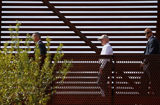 Attorney General Jeff Sessions tours the U.S.-Mexico border with border officials in Nogales, Arizona. Ross D. Franklin / AP