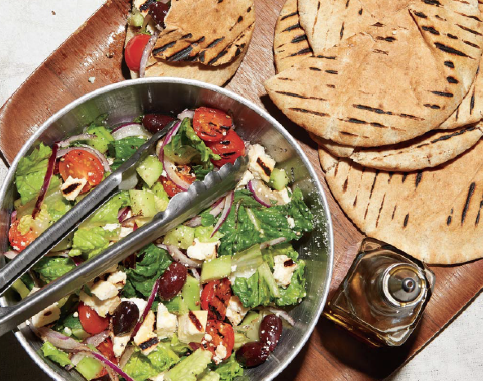 Grilled Greek Salad Pitas