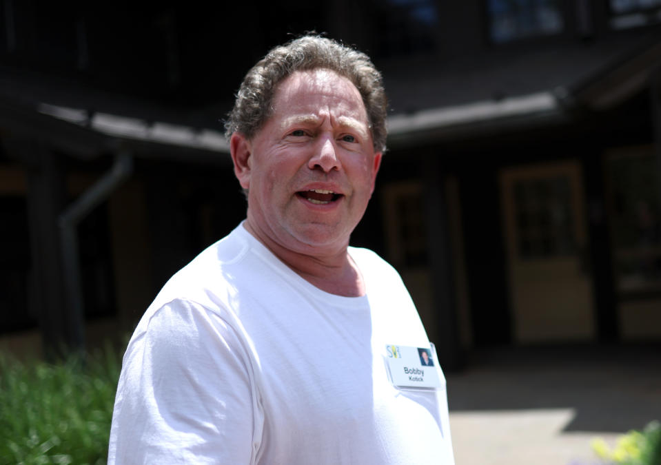 SUN VALLEY, IDAHO - JULY 13: Bobby Kotick, CEO of Activision, leaves lunch during the Allen & Company Sun Valley Conference on July 13, 2023 in Sun Valley, Idaho. Every July, some of the world's most wealthy and powerful businesspeople from the media, finance, technology and political spheres converge at the Sun Valley Resort for the exclusive weeklong conference. (Photo by Kevin Dietsch/Getty Images)
