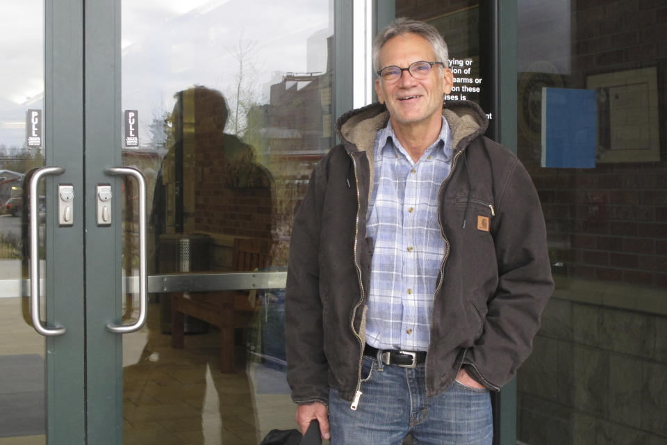 FILE - This April 26, 2016 file photo shows author Jon Krakauer in Bozeman, Mont. The educational records of a star University of Montana quarterback accused of rape will remain confidential after the Supreme Court declined to get involved in the case brought by author Jon Krakauer. (AP Photo/Matt Volz)