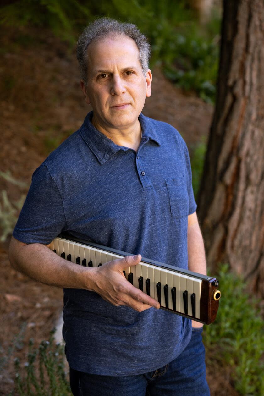 Jazz pianist Larry Goldings stands for a portrait at his home.