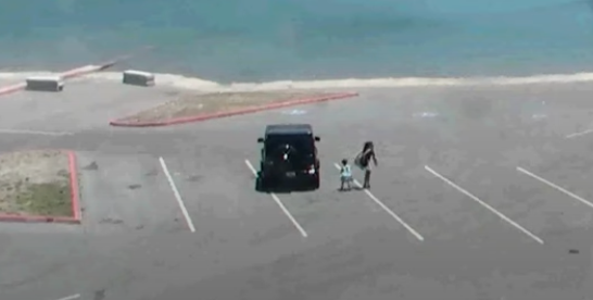 Naya Rivera and Josey walk to boat in CCTV footage