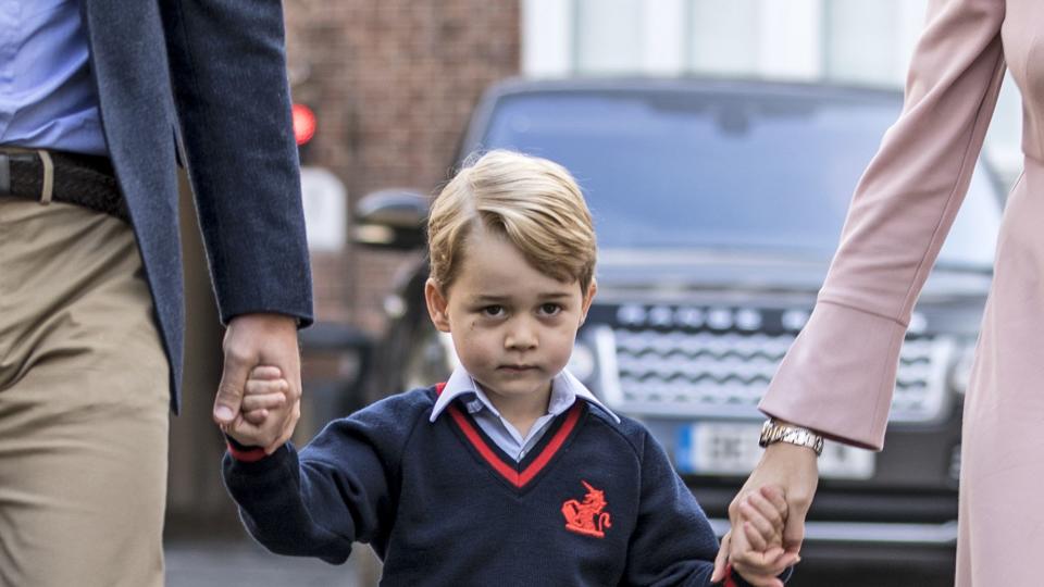 prince george attends thomas's battersea on his first day at school