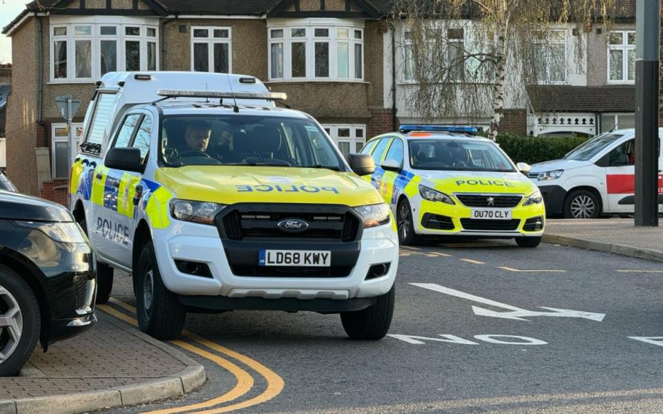 Officers at Beckenham Junction after the stabbing