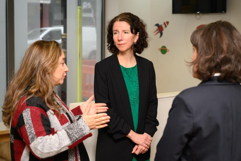 Shadow Minister for Primary Care and Patient Health Feryal Clark (L) and Shadow Secretary of State for Women and Equalities Anneliese Dodds on a visit to Victoria Medical Centre (Getty Images)