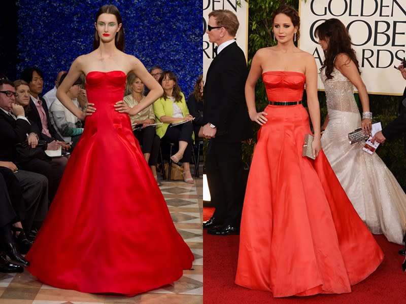 Christian Dior Fall 2012 Haute Couture; Jennifer Lawrence in 2013