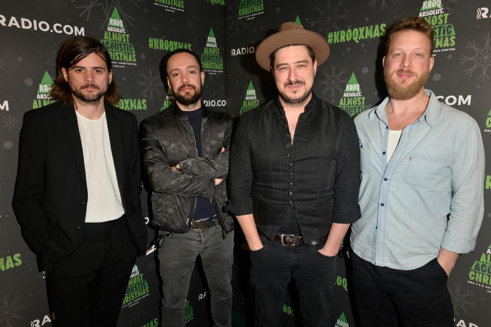 Winston Marshall, Ben Lovett, Marcus Mumford, and Ted Dwane (Getty Images for KROQ)