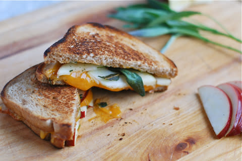 Grilled Cheese with Fried Sage and Apples
