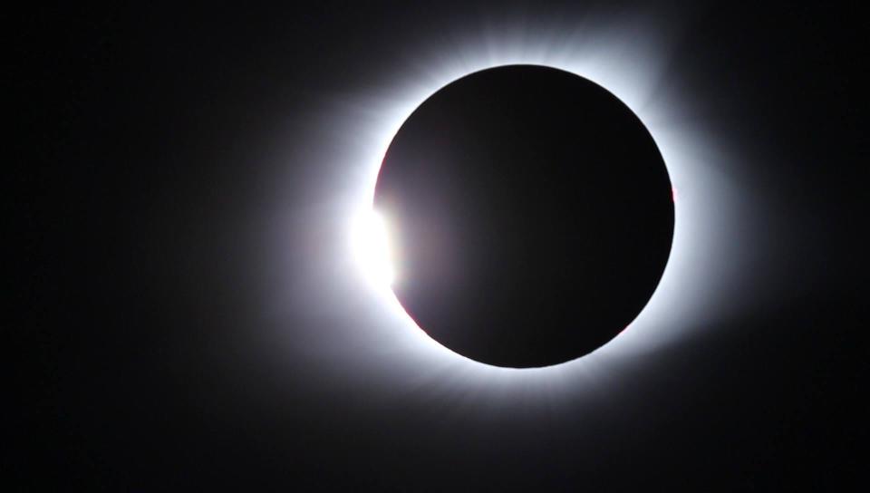 A photograph of the 2017 total solar eclipse taken by Phil Creed shows what is know as the "diamond ring effect," the moment just before totality when a sliver of the sun is still visible on one side. Creed said no photograph does the spectacle justice.